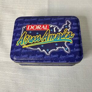 Vintage Tin DORAL ACROSS‎ AMERICA with 4 Lighters - 2 Lights For Sure Work